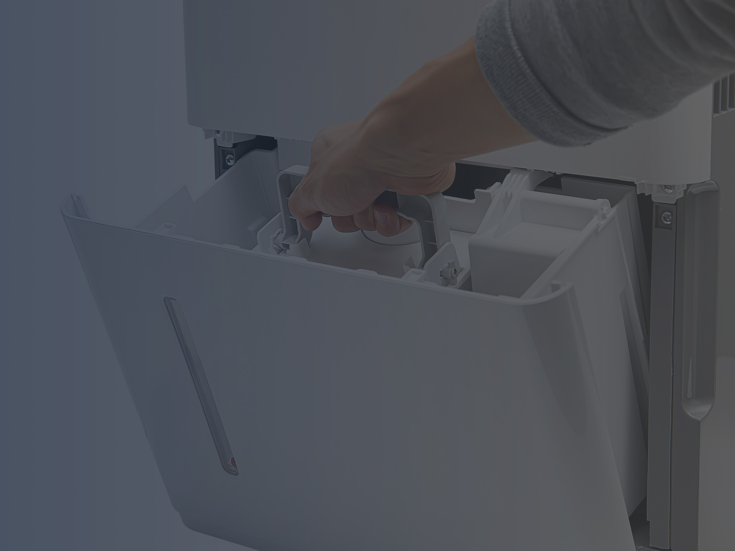 Woman Emptying Dehumidifier Tank