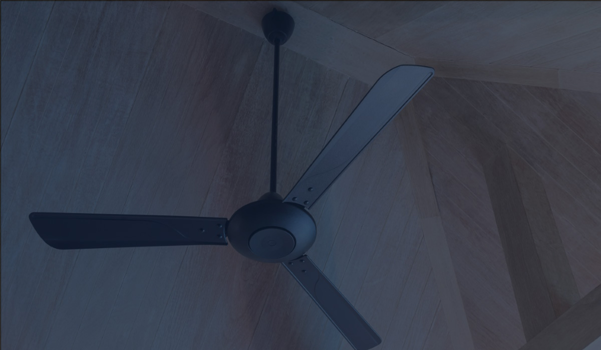 Ceiling Fan Installed on an Angled Ceiling