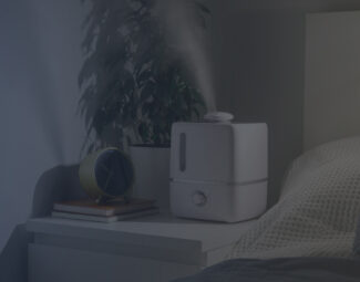 Humidifier on the bedside table