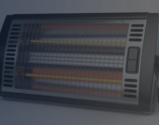 Infrared Heater on Gray Background